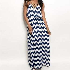 *Clearance* Cals Navy Striped Dress